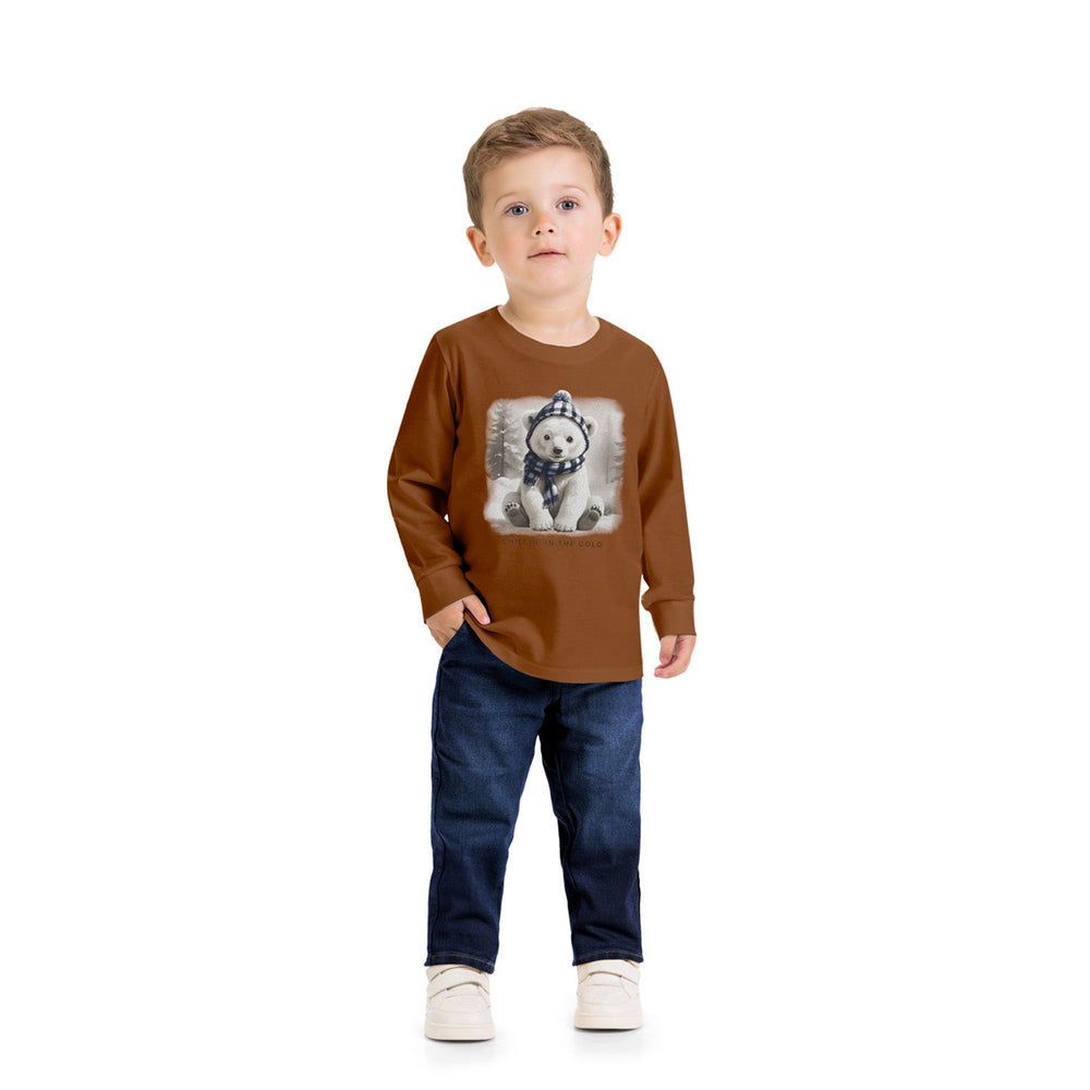 Milon Brown Long-Sleeve T-Shirt with Polar Bear Print