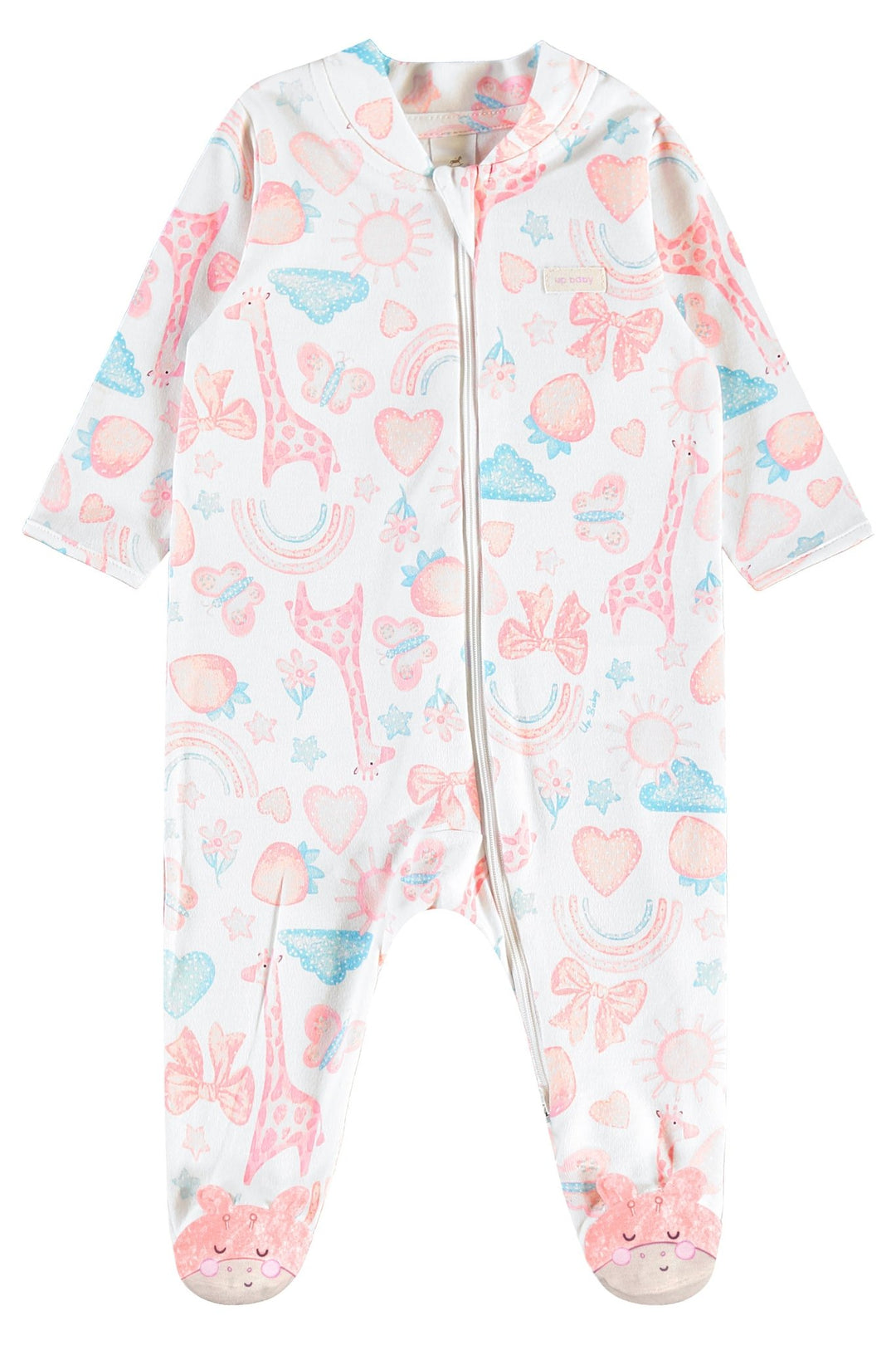 Up Baby Light Blue & White Onesie
