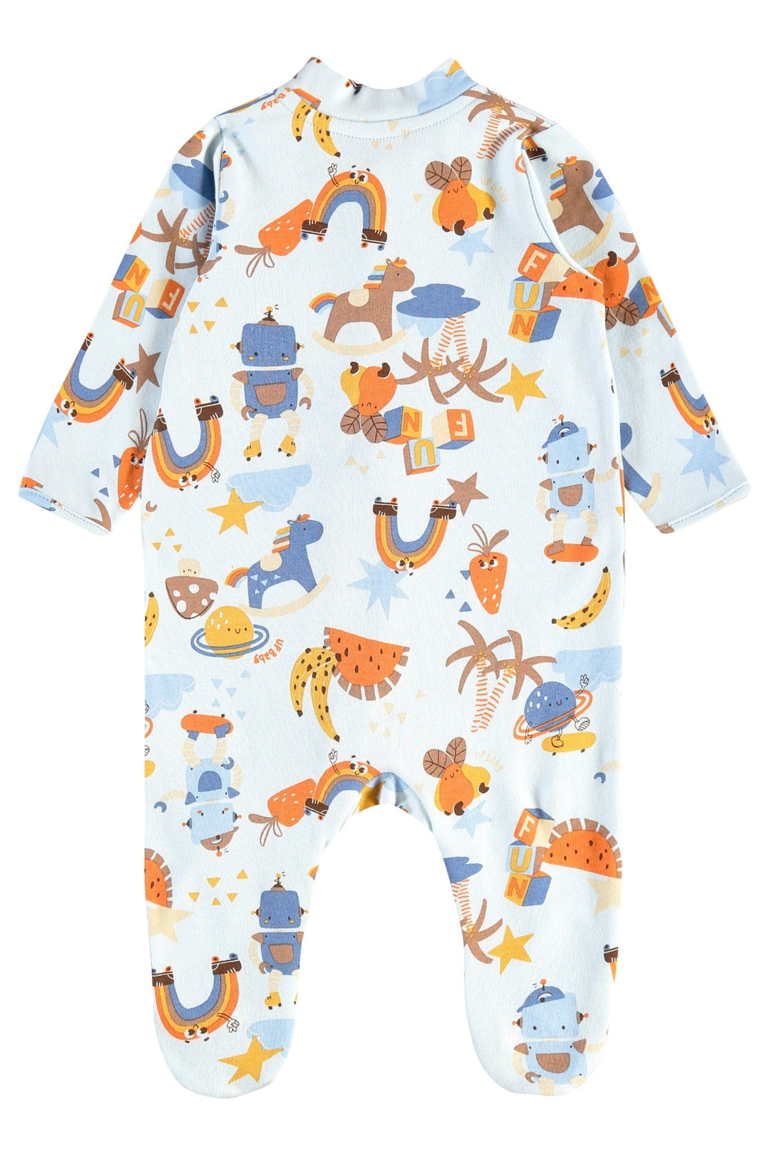 Up Baby Light Blue &amp; White Onesie