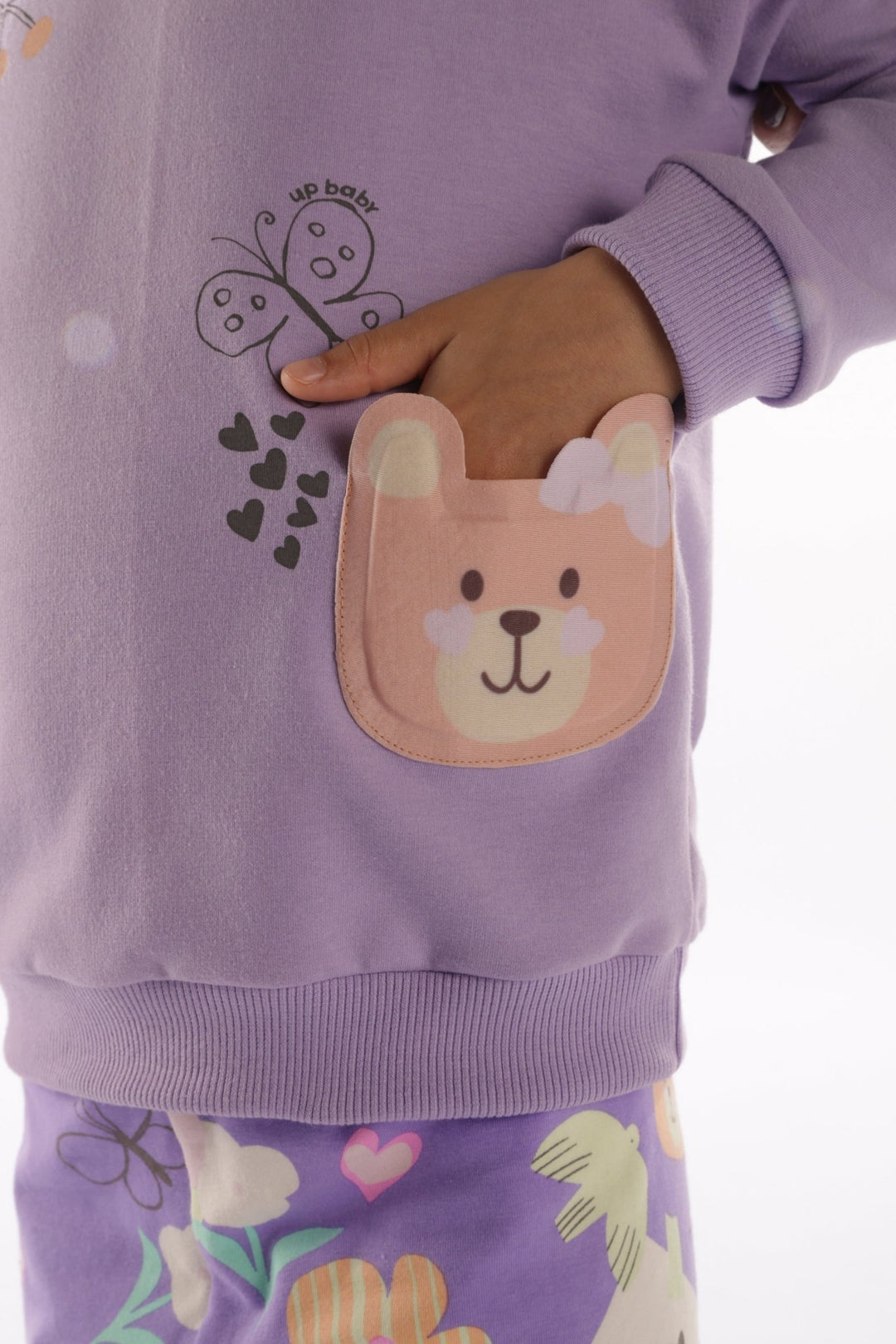 Up Baby Purple &amp; Brown Sweatshirt &amp; Pants Set
