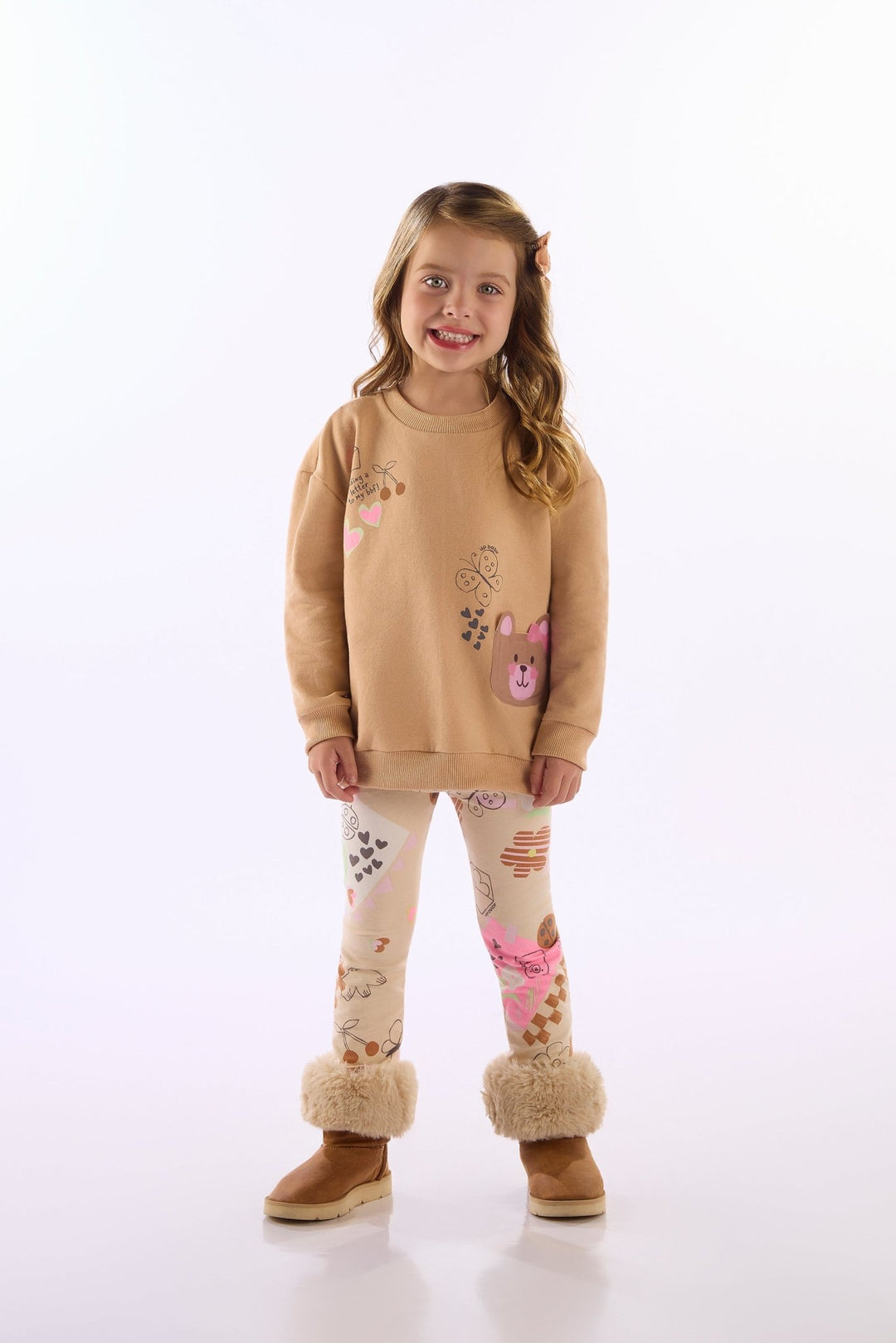 Up Baby Purple &amp; Brown Sweatshirt &amp; Pants Set