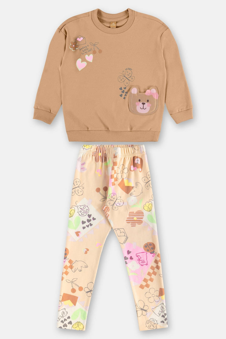 Up Baby Purple &amp; Brown Sweatshirt &amp; Pants Set