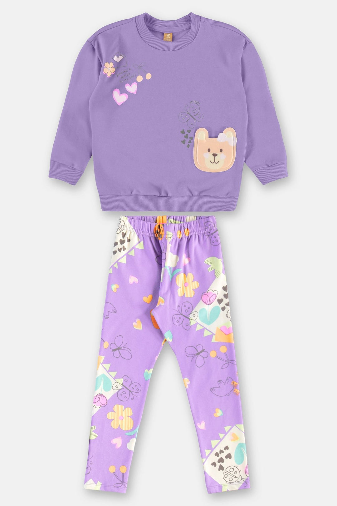 Up Baby Purple &amp; Brown Sweatshirt &amp; Pants Set