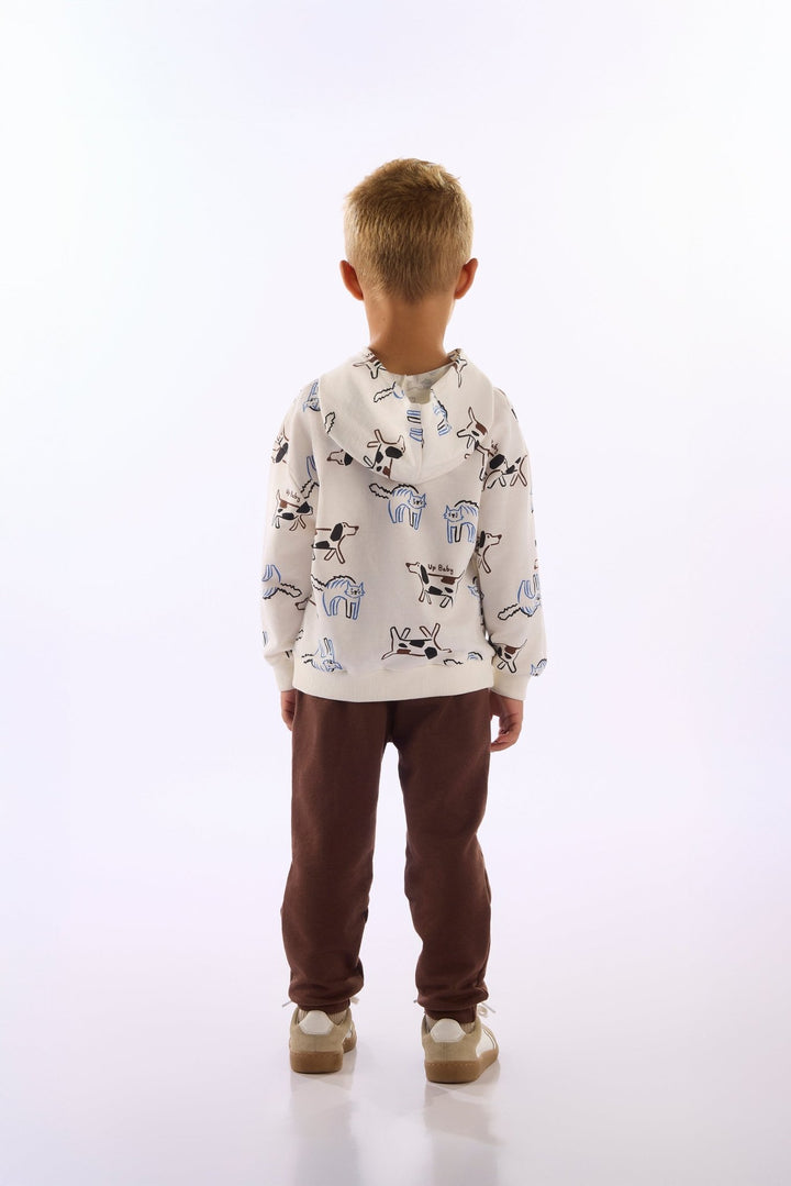 Up Baby White &amp; Green Sweatshirt &amp; Pants Set