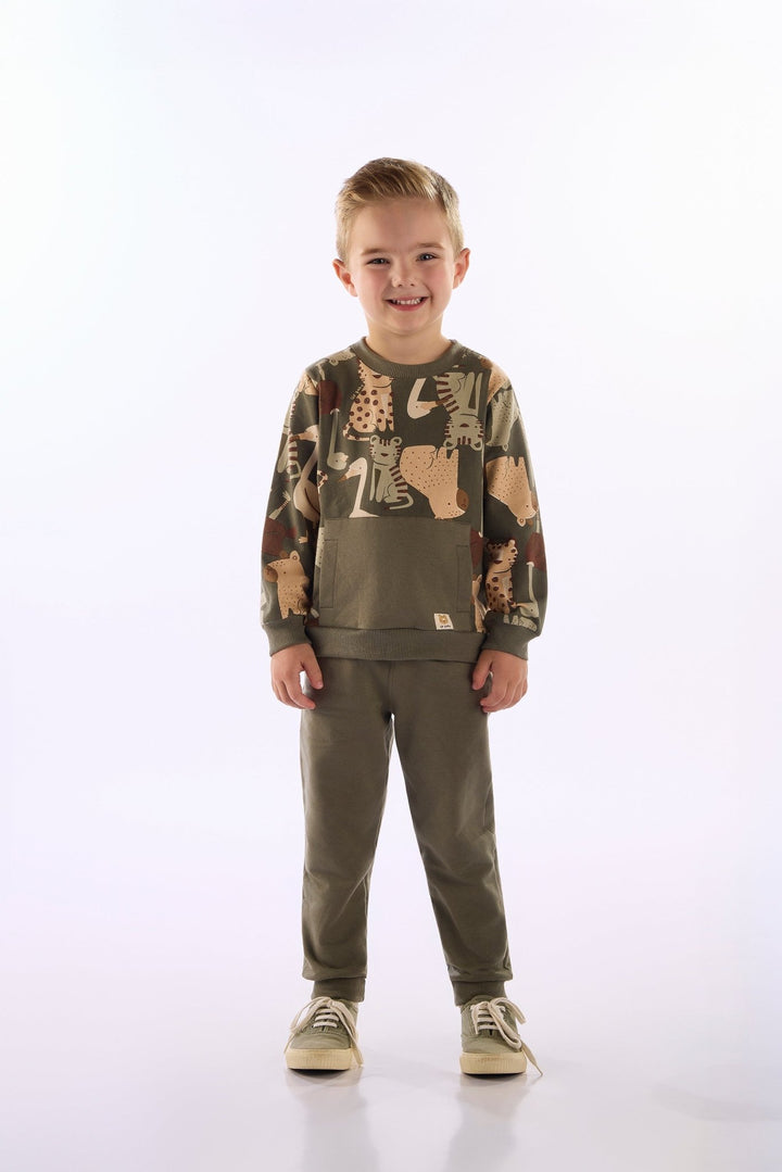 Up Baby Forest Green Sweatshirt &amp; Pants Set
