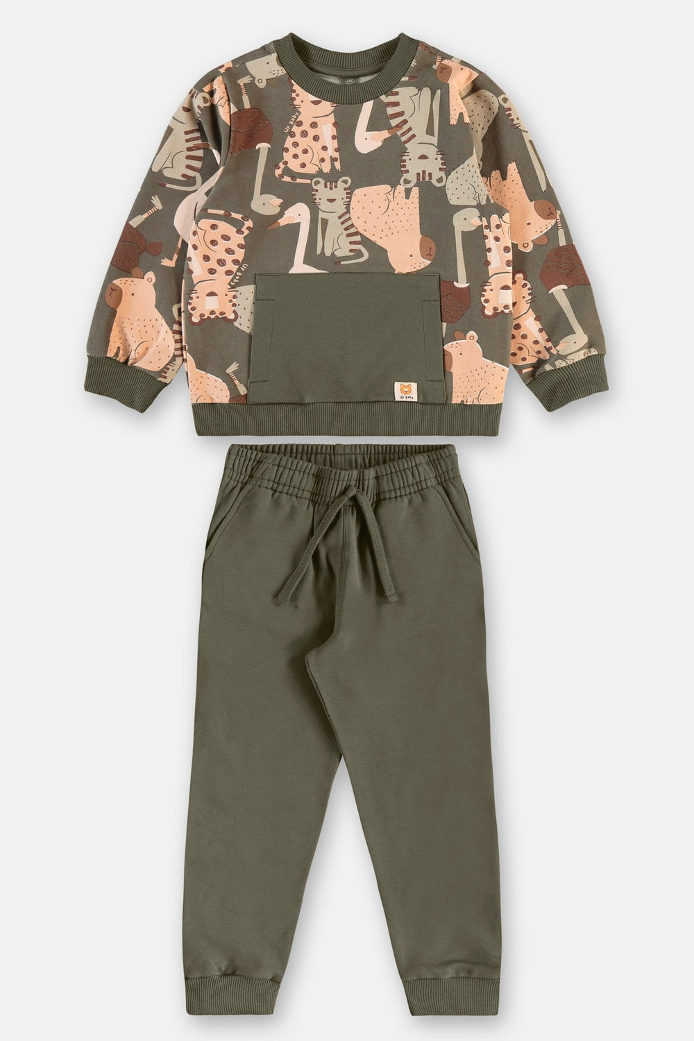 Up Baby Forest Green Sweatshirt & Pants Set