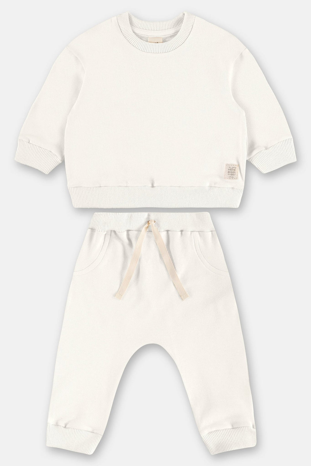 Up Baby Forest Green, Orange & White Sweatshirt & Pants Set