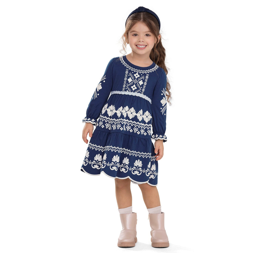 Nanai Green Dress with Ornamental Print