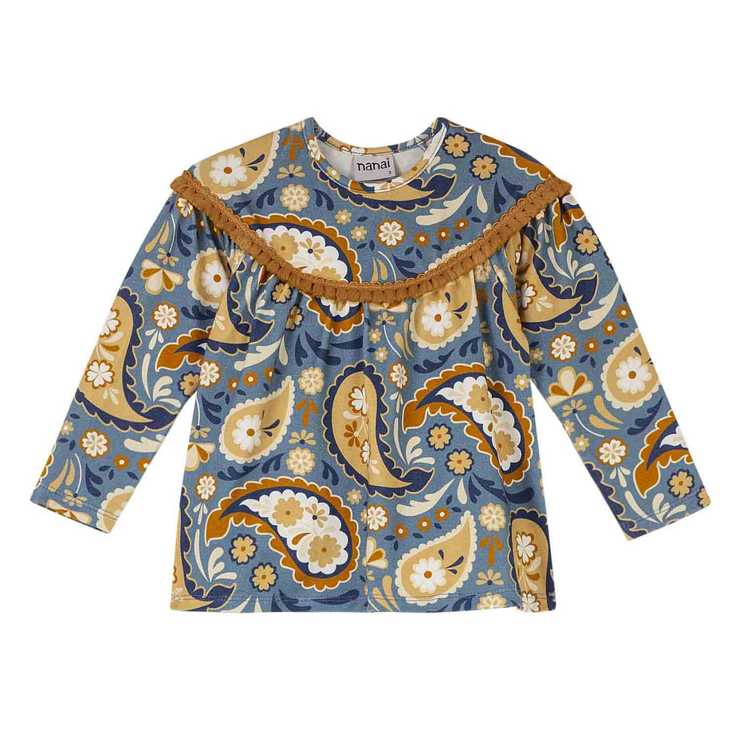 Nanai Forest Green Long-Sleeve Top &amp; Leggings Set with Boho Print
