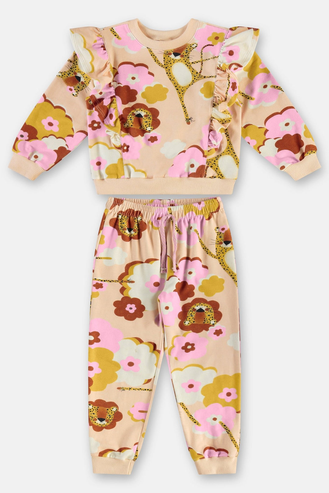 Três e Já Beige Sweatshirt & Pants Set
