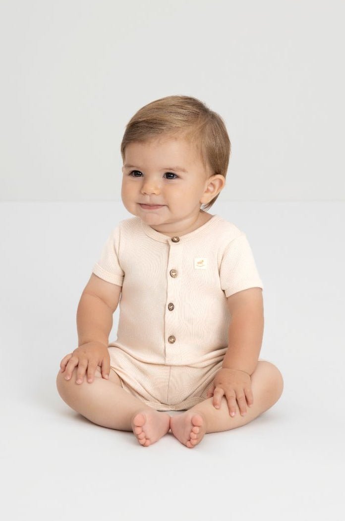 Baby's Ribbed Romper - Light Blue - Caramelo Baby & Kids