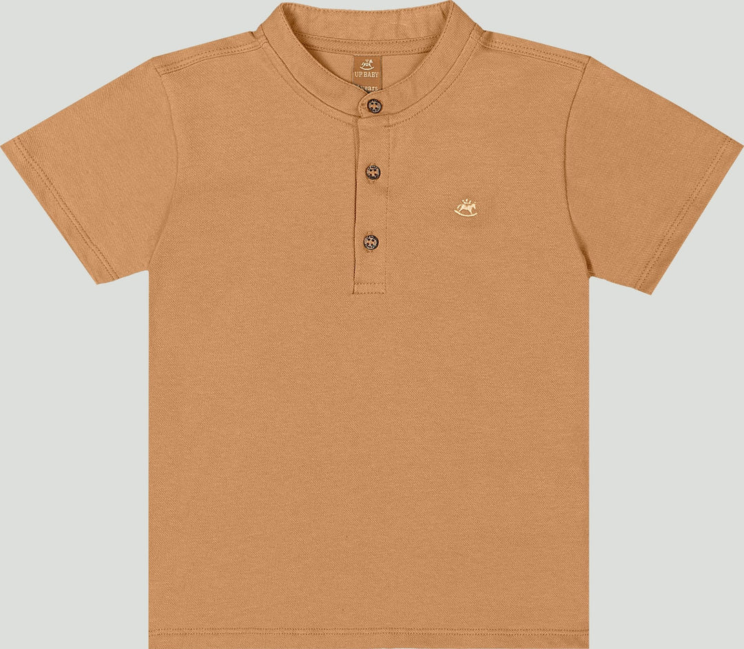 Boys' Henley T-Shirt - Camel - Caramelo Baby & Kids