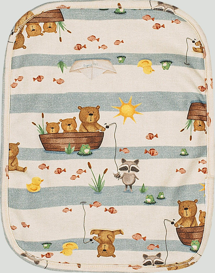 Burp cloth in 100% cotton - Woodland - Caramelo Baby &amp; Kids