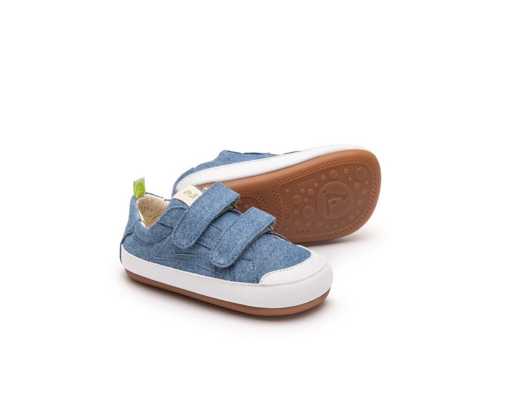 Kids Bossy Green Sneakers - Canvas Denim Blue - Nalua