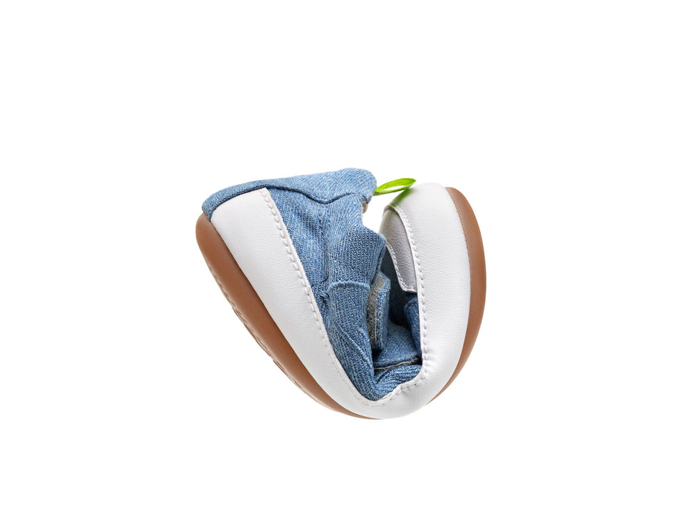 Kids Bossy Green Sneakers - Canvas Denim Blue - Nalua