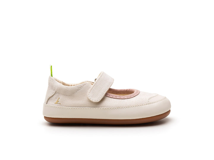 Kids Gaia Green Mary Janes - Canvas Cream / Quartz Pink - Nalua
