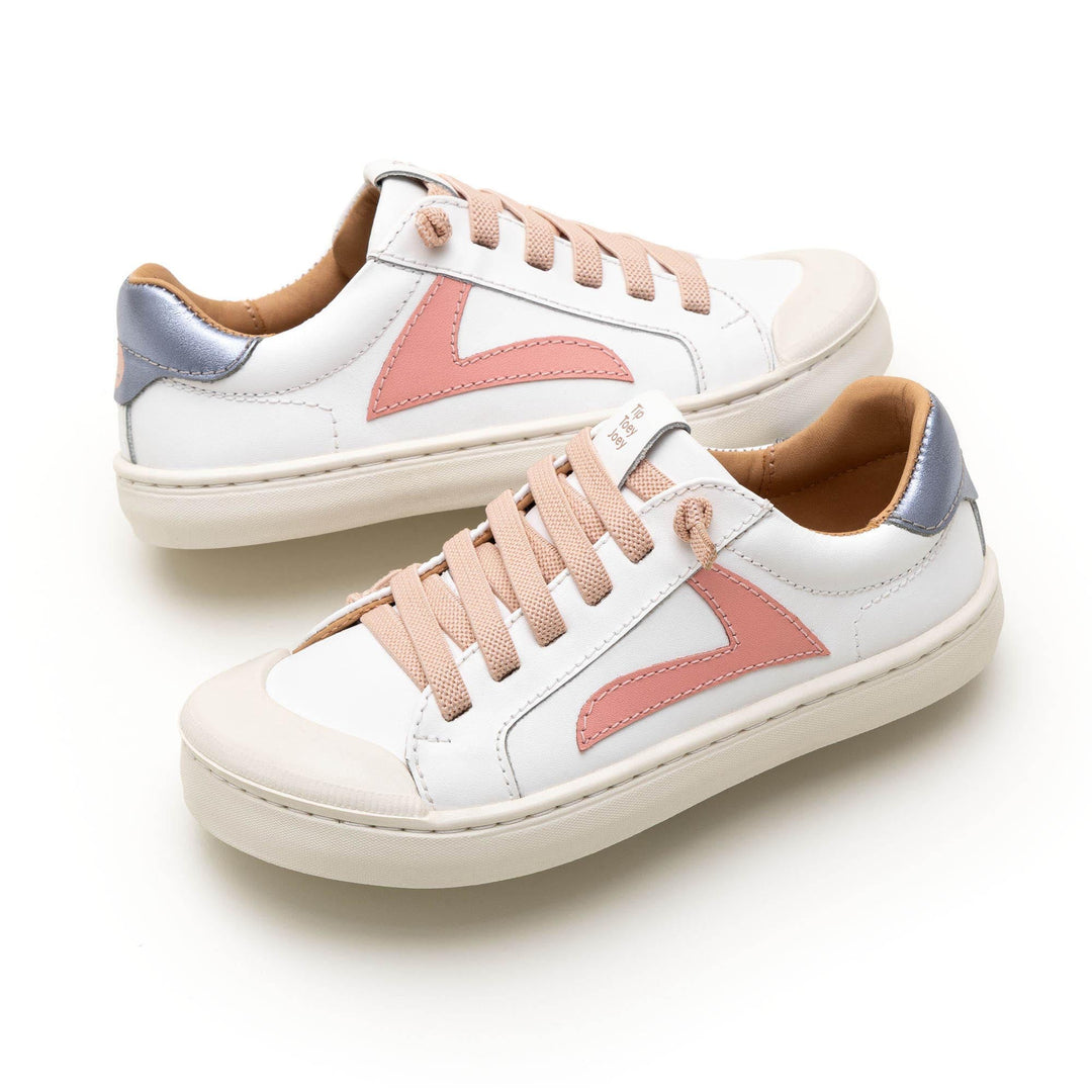 Kids Ground Sneakers - White / Pink Lake / Metal Blue - Nalua