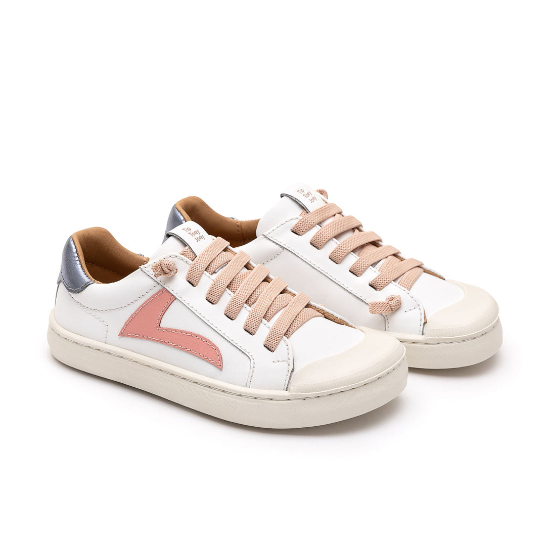 Kids Ground Sneakers - White / Pink Lake / Metal Blue - Nalua