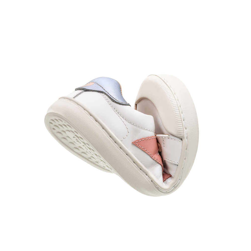 Kids Ground Sneakers - White / Pink Lake / Metal Blue - Nalua
