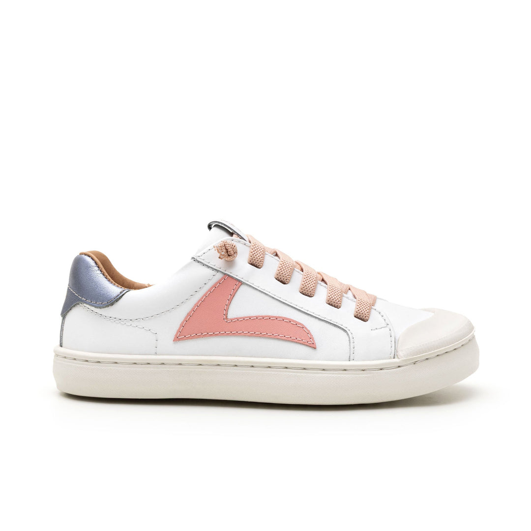 Kids Ground Sneakers - White / Pink Lake / Metal Blue - Nalua