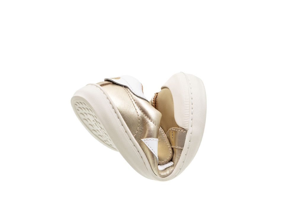 Kids Hopper Sneakers - Champagne / White - Nalua