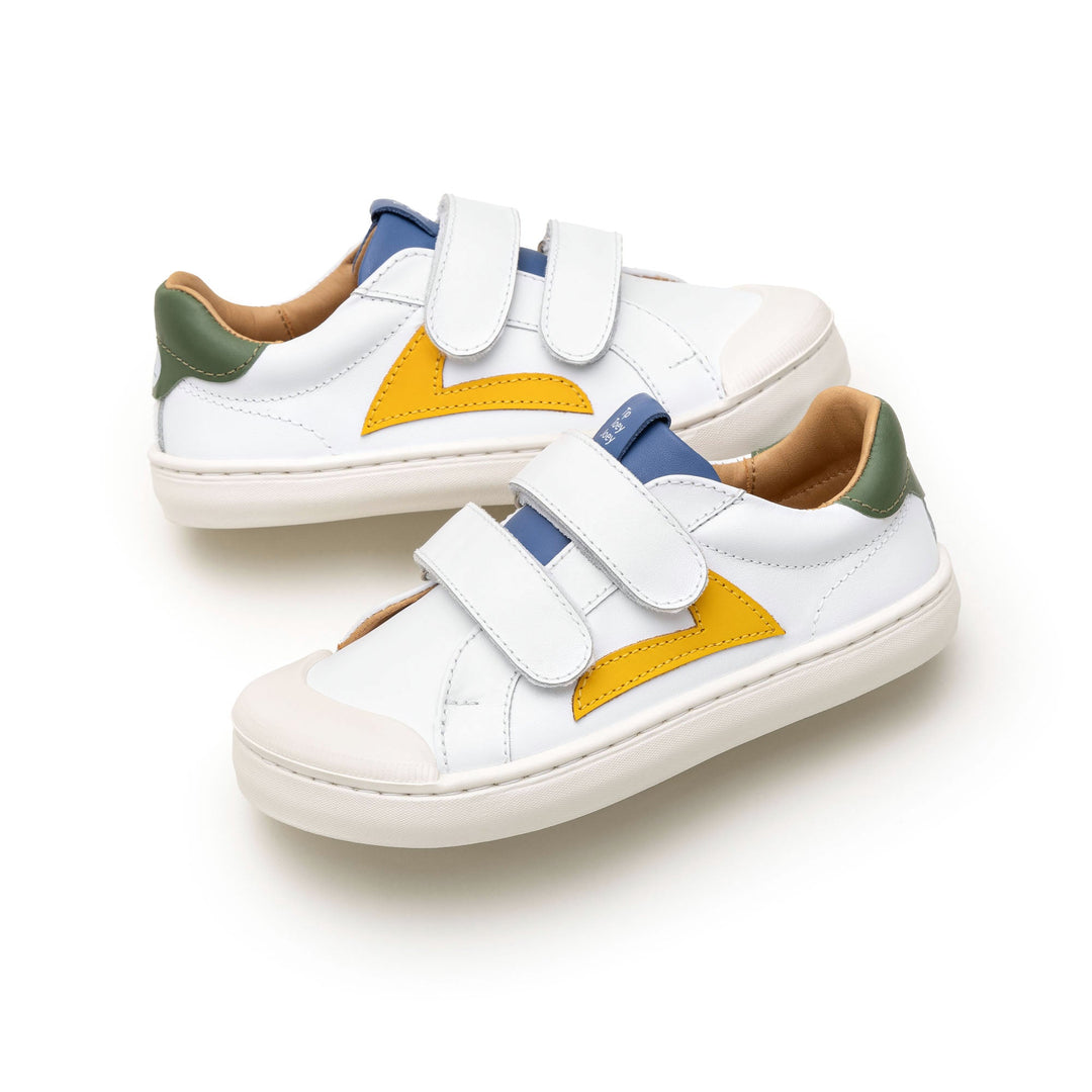 Kids Hopper Sneakers - Run &amp; Play - White / Blue / Salsa - Nalua