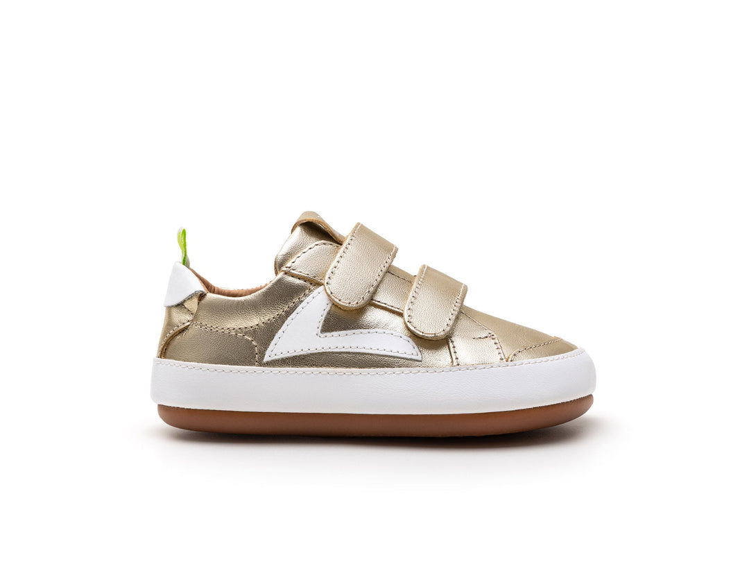 Kids Hopper Sneakers - Up & Go - Champagne / White - Nalua
