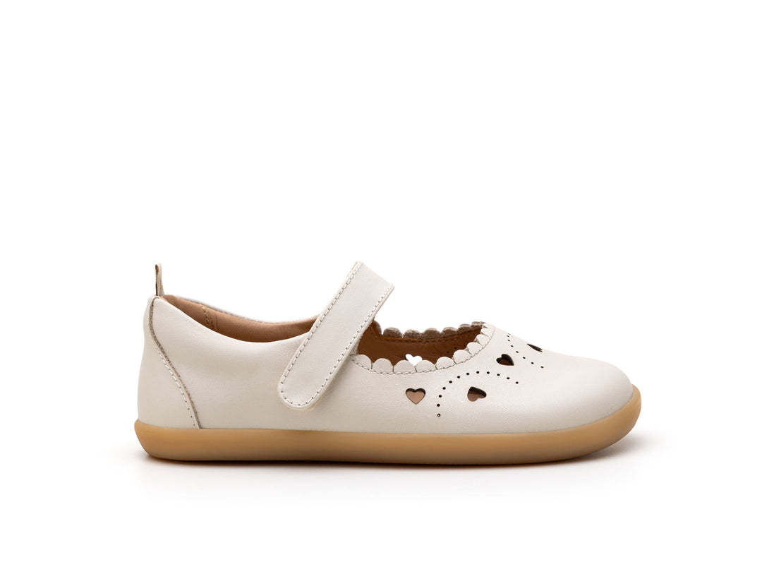 Kids Sweetheart Mary Janes - Cream - Nalua