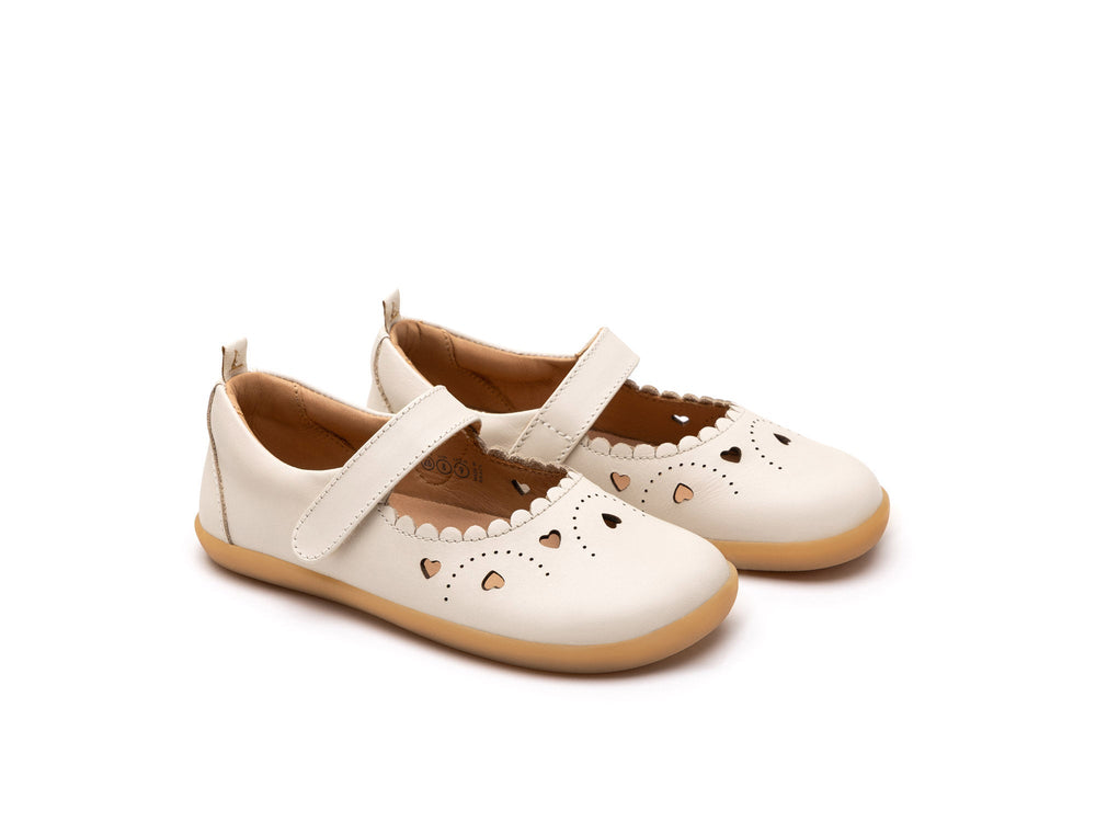 Kids Sweetheart Mary Janes - Cream - Nalua