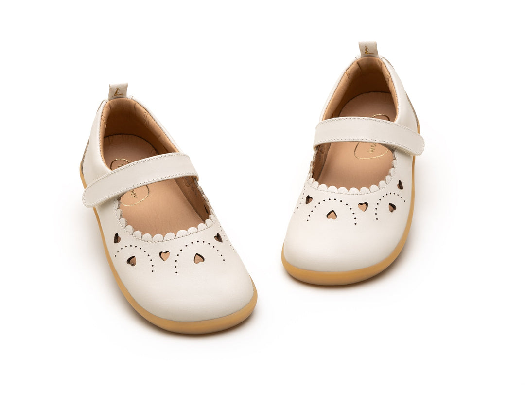 Kids Sweetheart Mary Janes - Cream - Nalua