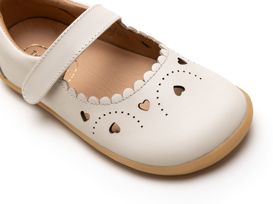 Kids Sweetheart Mary Janes - Cream - Nalua