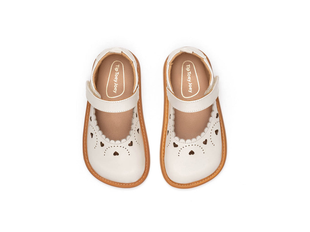 Kids Sweetheart Mary Janes - Tapioca - Nalua