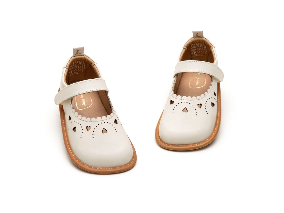 Kids Sweetheart Mary Janes - Tapioca - Nalua