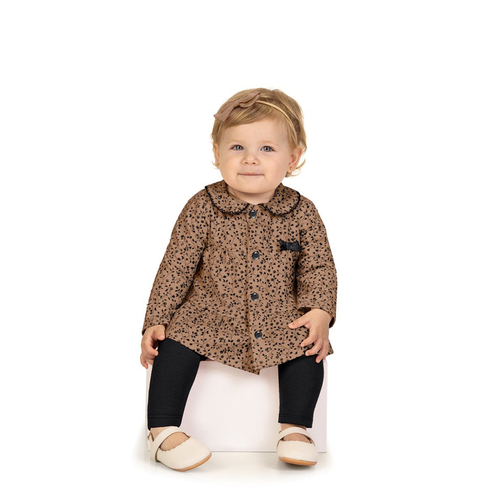 Milon White Bodysuit, Leggings & Coat Set