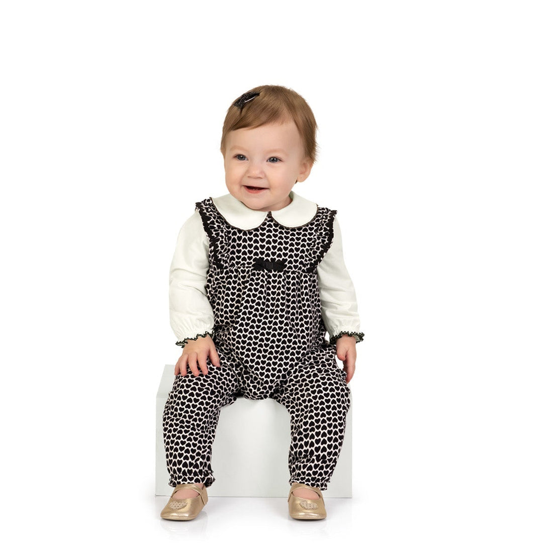 Milon White Bodysuit & Overalls Set