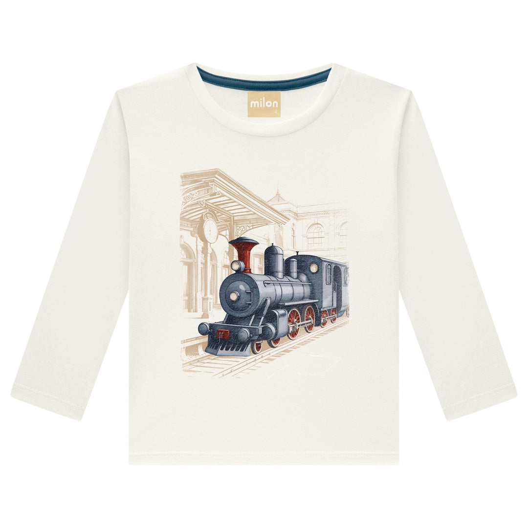 Milon Long-Sleeves T-Shirt - Train (Blue) - Nalua