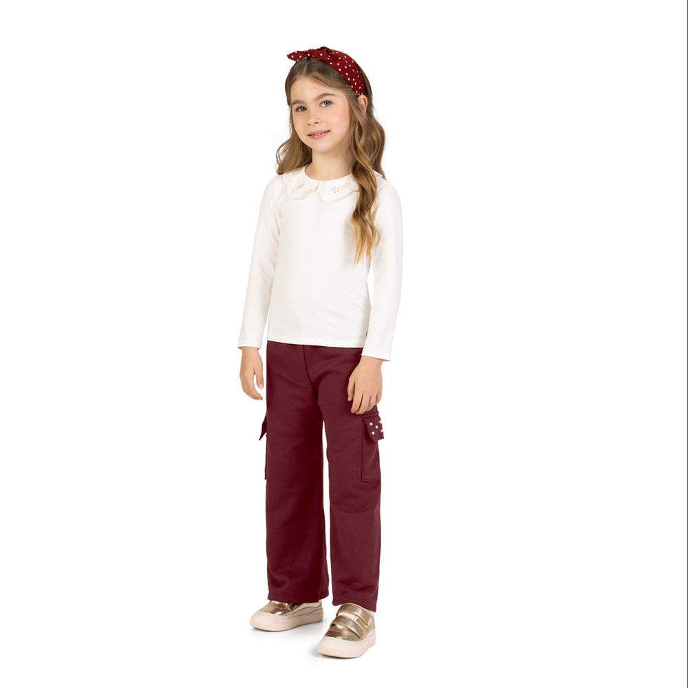 Milon White Ribbed Tee Top