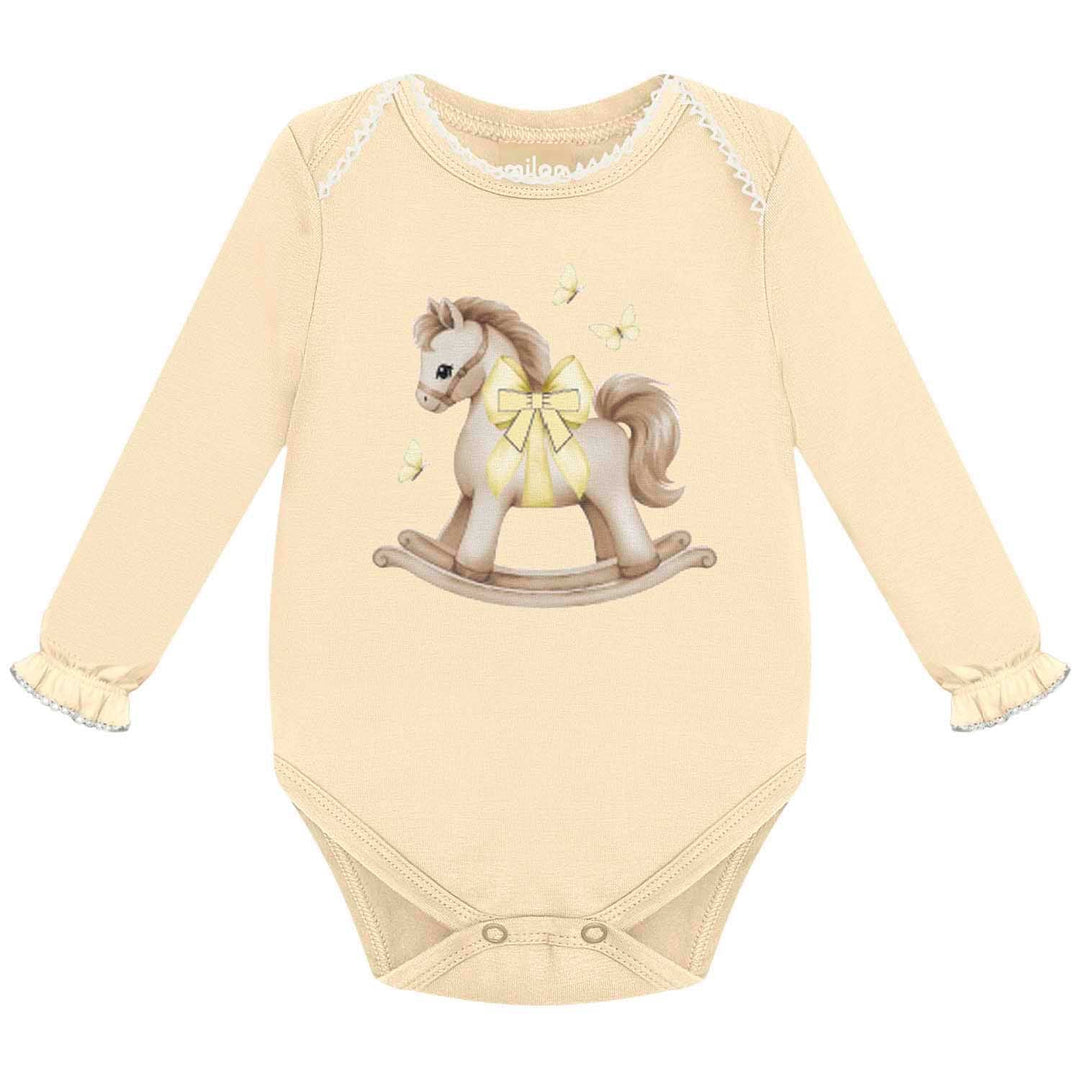 Milon Rocking Horse Set for Baby Girls (Cream) - Nalua