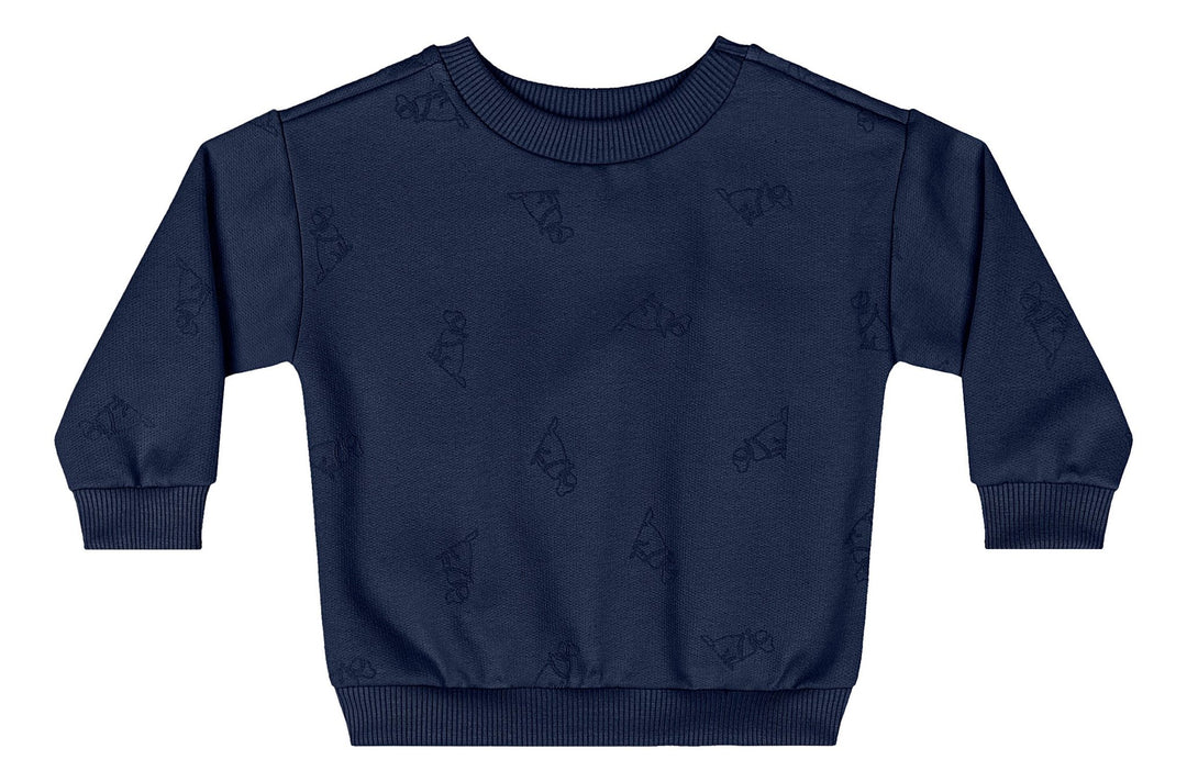Quimby Navy &amp; Beige Sweatshirt &amp; Pants Set