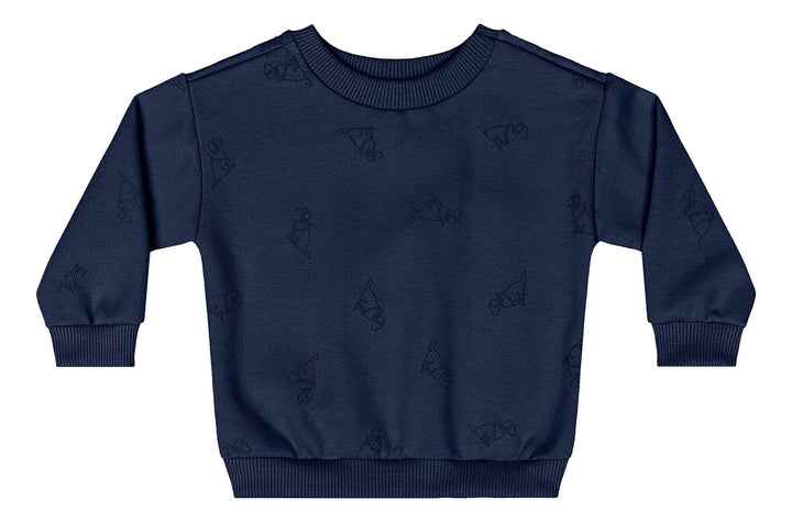 Quimby Navy &amp; Beige Sweatshirt &amp; Pants Set