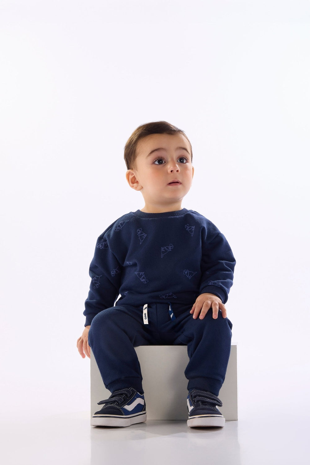 Quimby Navy & Beige Sweatshirt & Pants Set