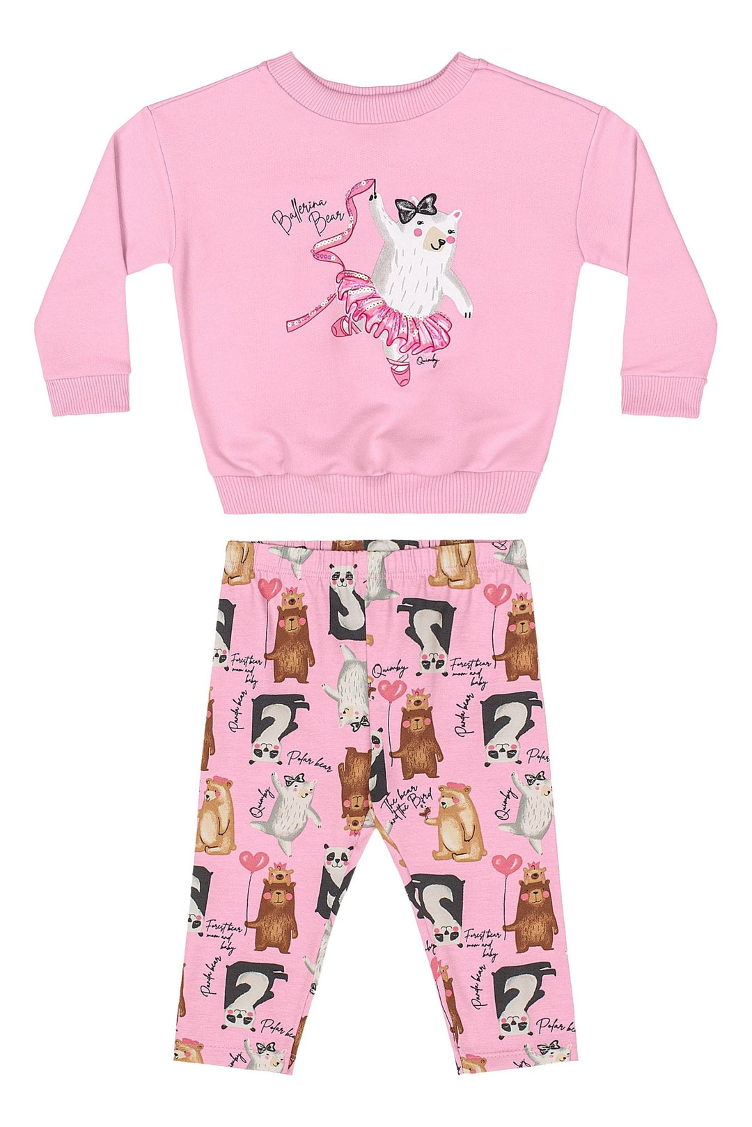 Quimby Beige & Pink Sweatshirt & Pants Set