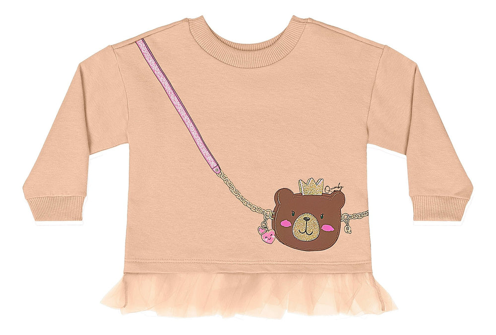 Quimby Beige Tulle Sweatshirt & Pants Set