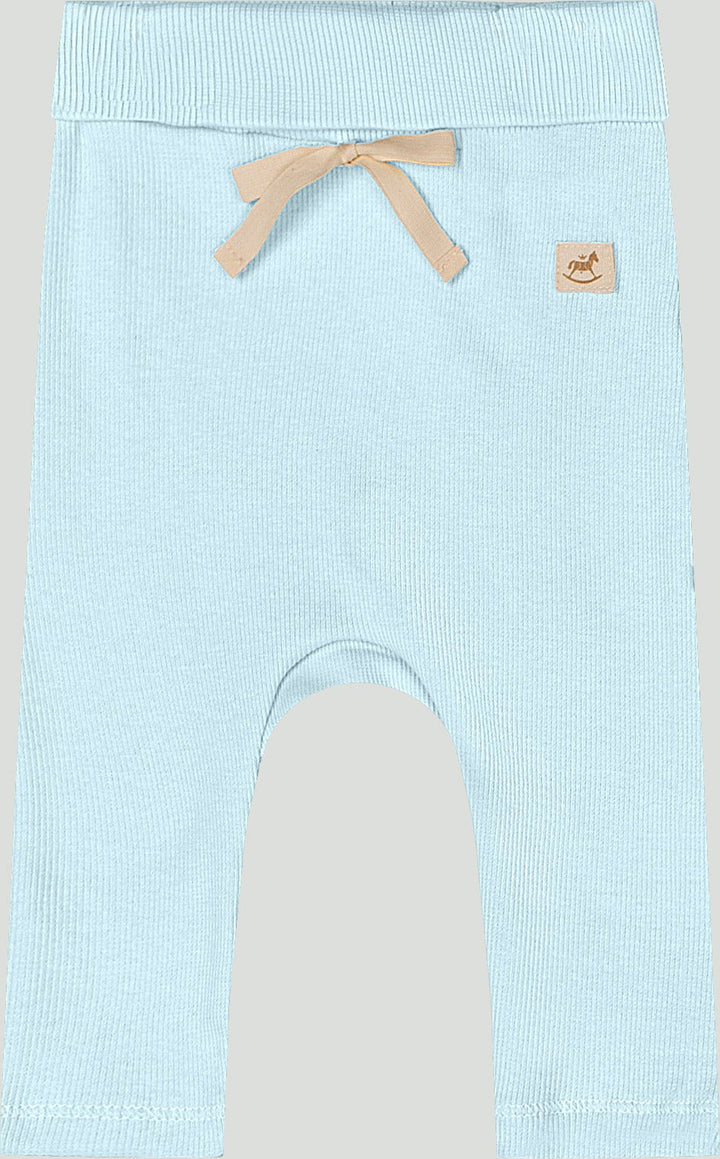 Ribbed cotton set: romper &amp; pants - light blue - Caramelo Baby &amp; Kids