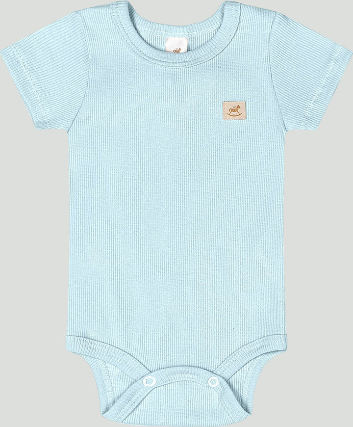 Ribbed cotton set: romper &amp; pants - light blue - Caramelo Baby &amp; Kids