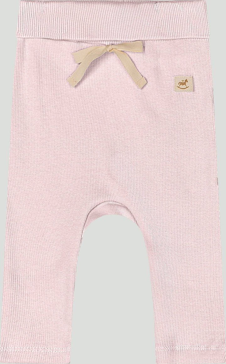 Ribbed cotton set: romper &amp; pants - light pink - Caramelo Baby &amp; Kids