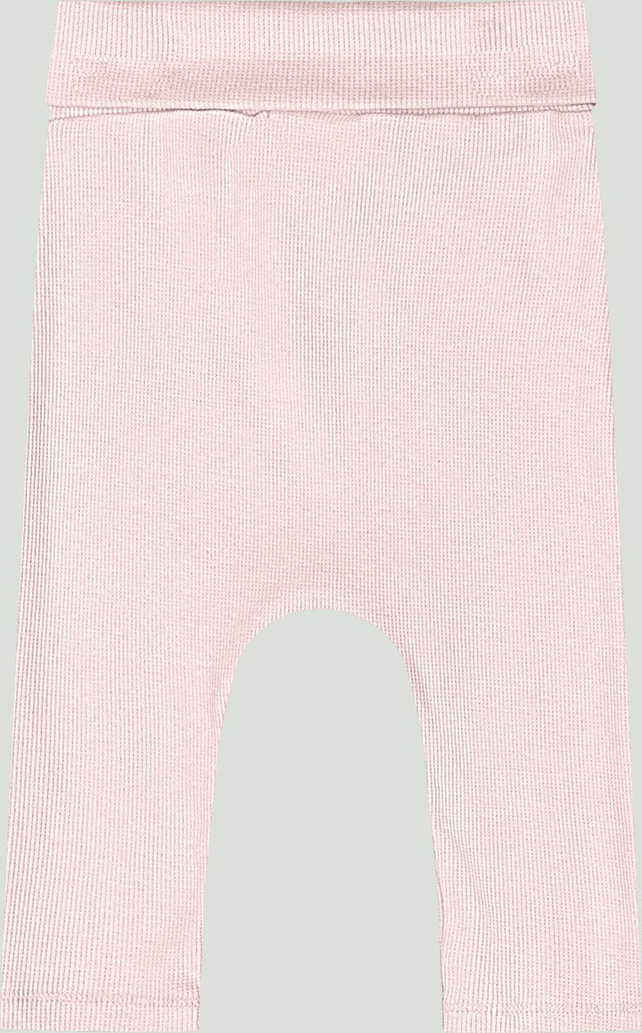Ribbed cotton set: romper &amp; pants - light pink - Caramelo Baby &amp; Kids