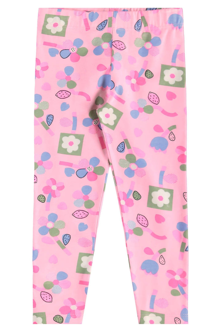 Bee Loop White &amp; Pink Blouse &amp; Leggings Set