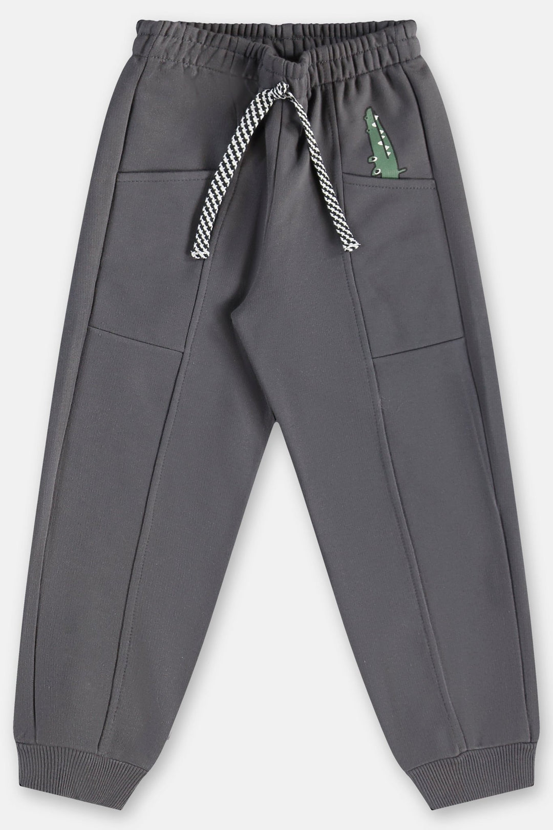 Três e Já Grey Cotton-Viscose Sweatshirt &amp; Pants Set