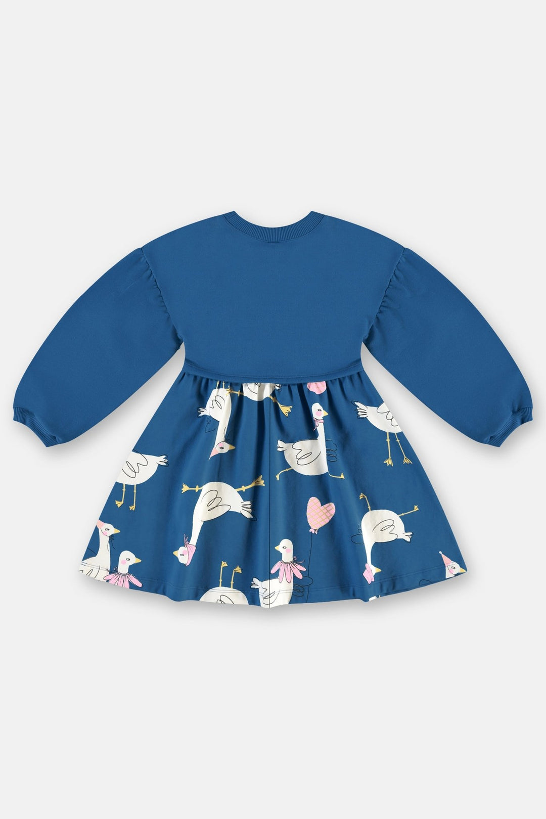 Três e Já Navy Mixed-Fabric Dress